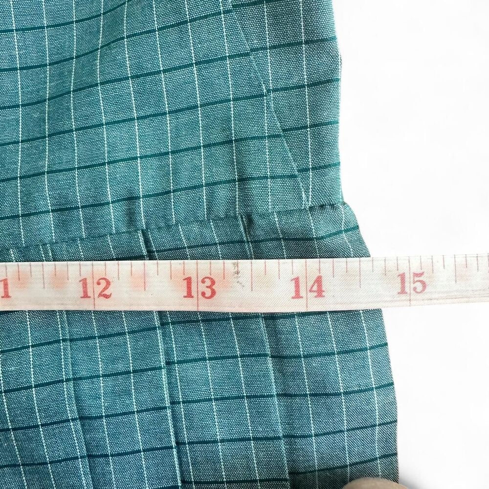 Columbia Studio 1963 Plaid Pleated Studio Wardrobe Dress Teal Grid Midi Size S - Picture 7 of 8